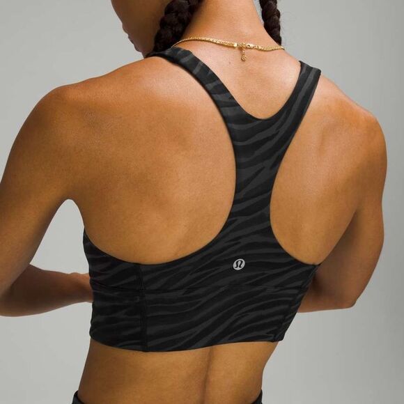 Lululemon Wunder Train Long Line Bra Medium Support Size 4 Le Tigre Camo Coal - Picture 7 of 7